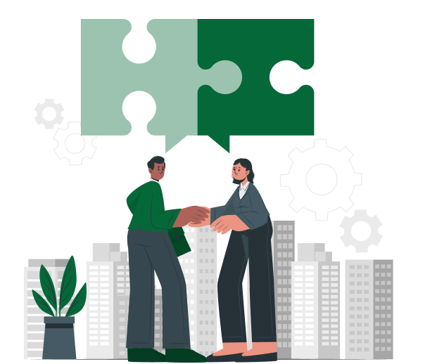 Engineering team handshake